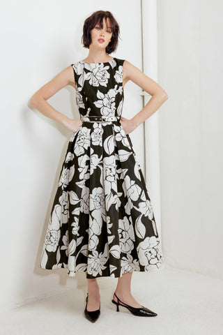 SILENT HEART BLACK WOVEN MIDI DRESS - Glamourous Grace