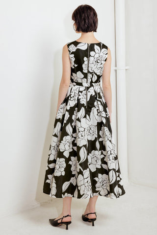 SILENT HEART BLACK WOVEN MIDI DRESS - Glamourous Grace