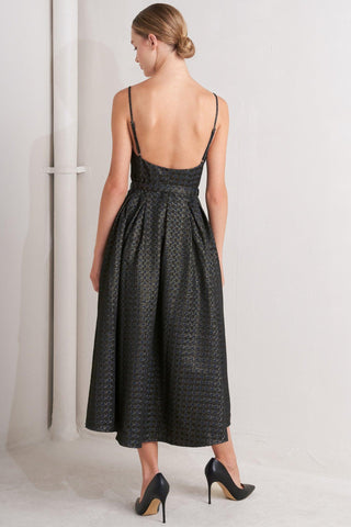 NOIR TAPESTRY WOVEN MIDI DRESS - Glamourous Grace