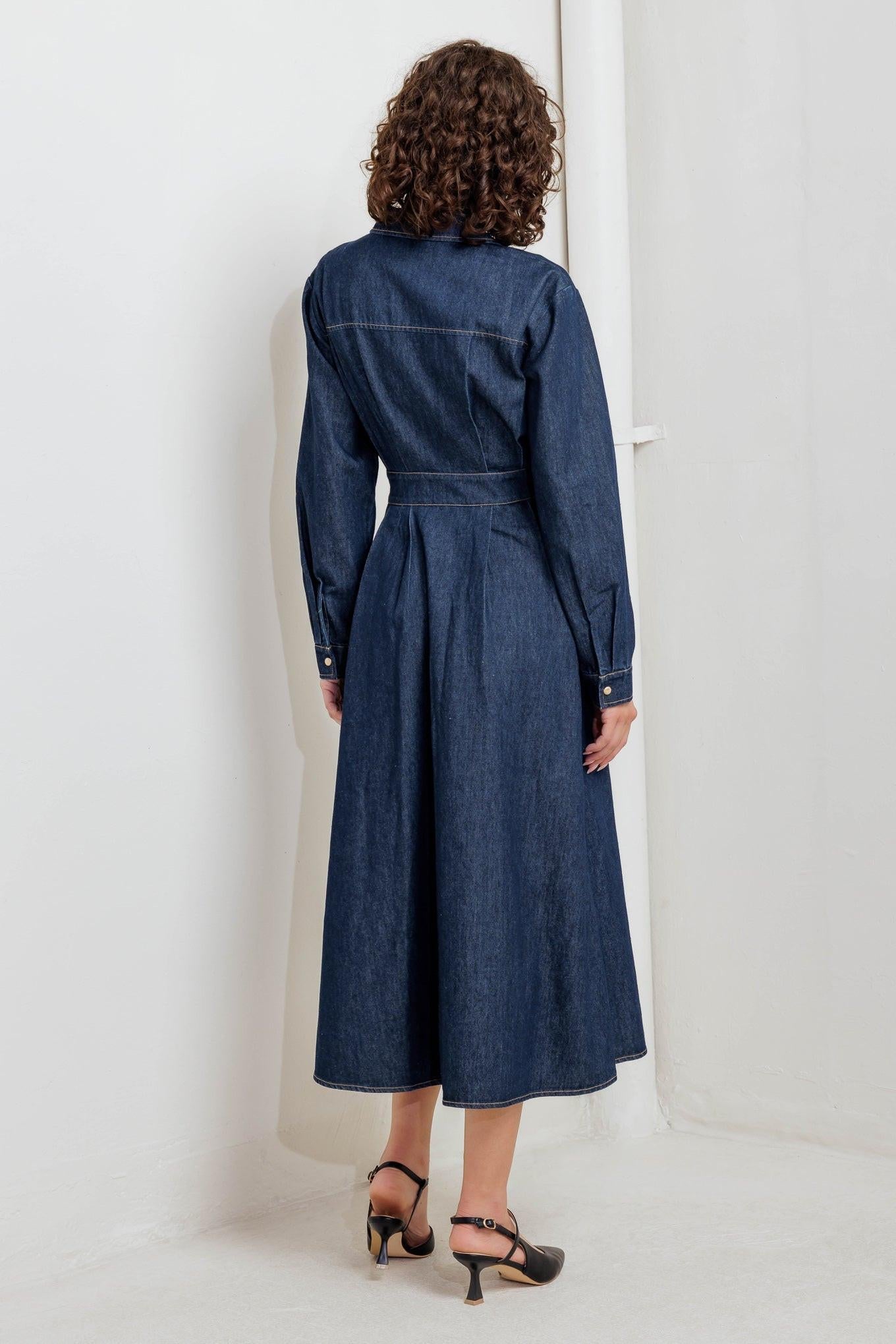 VINTAGE BLUES DENIM MIDI DRESS - Glamourous Grace