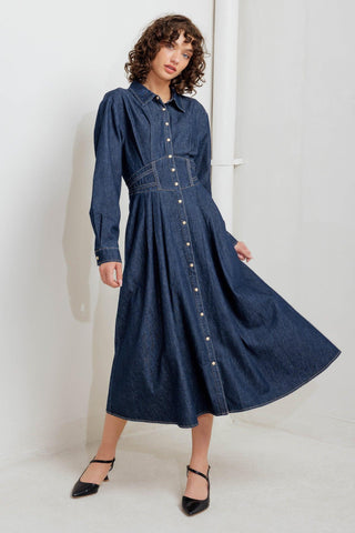 VINTAGE BLUES DENIM MIDI DRESS - Glamourous Grace