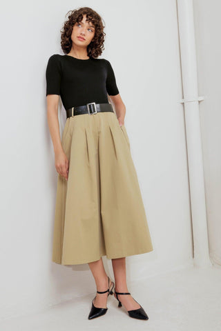 SCULPTED GRACE SWEATER WOVEN TOP AND SKIRT DRESS - Glamourous Grace