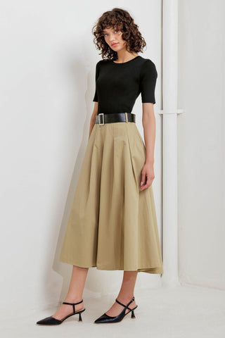 SCULPTED GRACE SWEATER WOVEN TOP AND SKIRT DRESS - Glamourous Grace