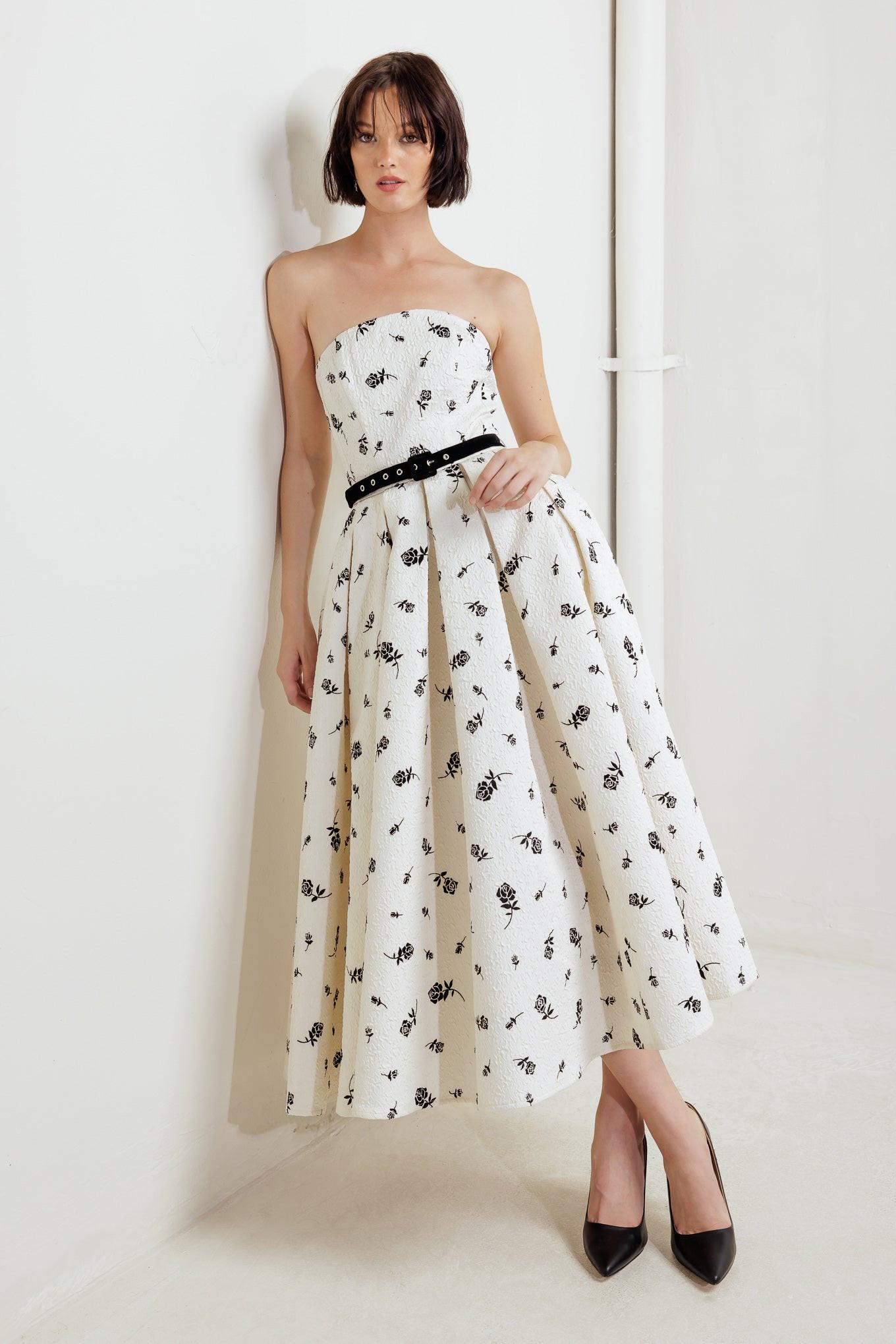 LOVELY CULTIVATED WOVEN MIDI DRESS - Glamourous Grace