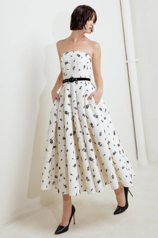 LOVELY CULTIVATED WOVEN MIDI DRESS - Glamourous Grace