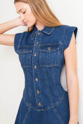 BLUE CRUSH DENIM MINI DRESS - Glamourous Grace