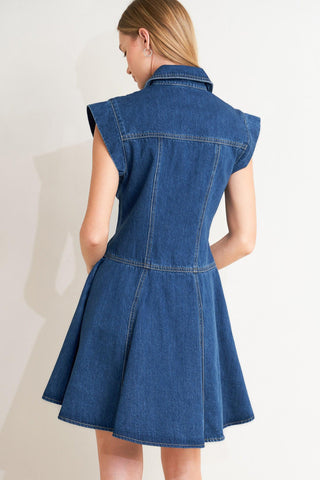 BLUE CRUSH DENIM MINI DRESS - Glamourous Grace