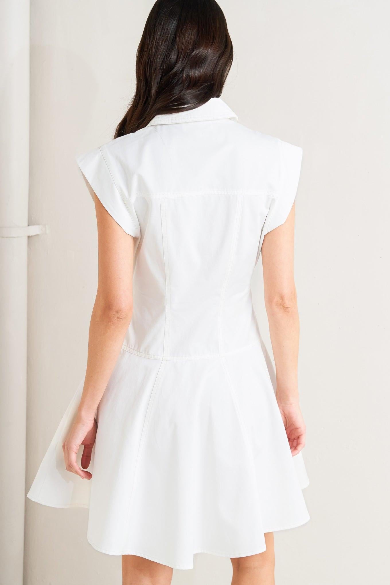 CONFIDENTLY YOURS WHITE WOVEN MINI DRESS - Glamourous Grace