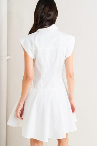 CONFIDENTLY YOURS WHITE WOVEN MINI DRESS - Glamourous Grace