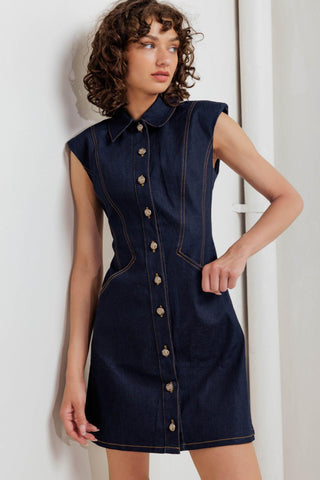 SLEEK CRAFT DENIM MINI DRESS - Glamourous Grace
