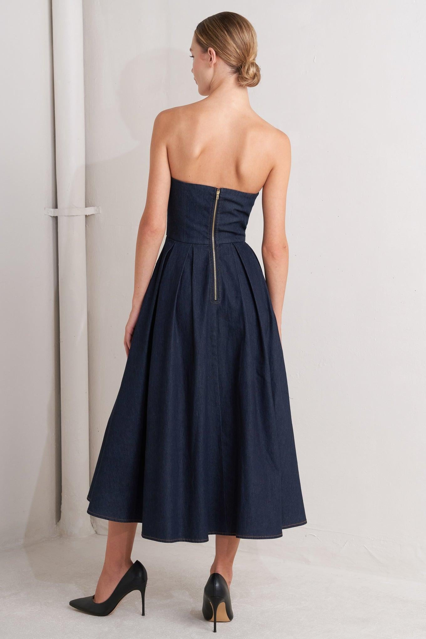 URBAN CORSET DENIM MIDI DRESS - Glamourous Grace