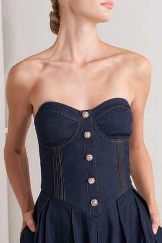 URBAN CORSET DENIM MIDI DRESS - Glamourous Grace
