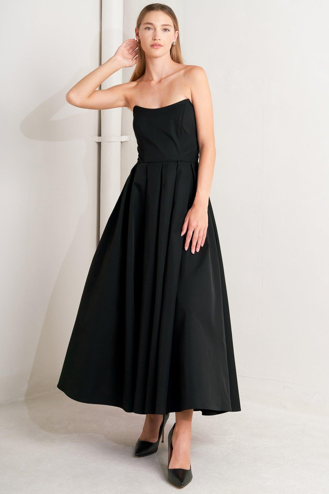 GALA NOIR WOVEN MIDI DRESS - Glamourous Grace