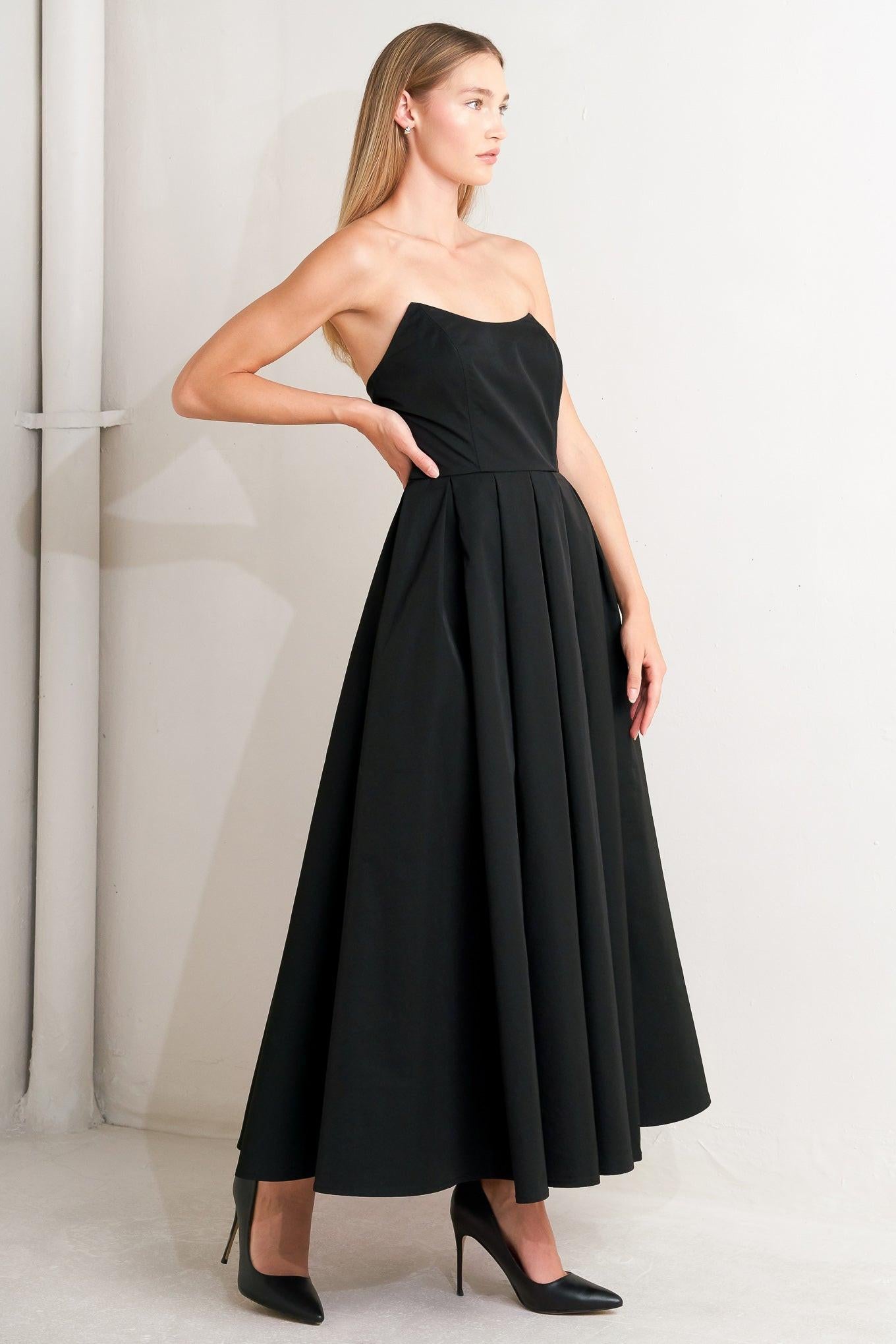 GALA NOIR WOVEN MIDI DRESS - Glamourous Grace