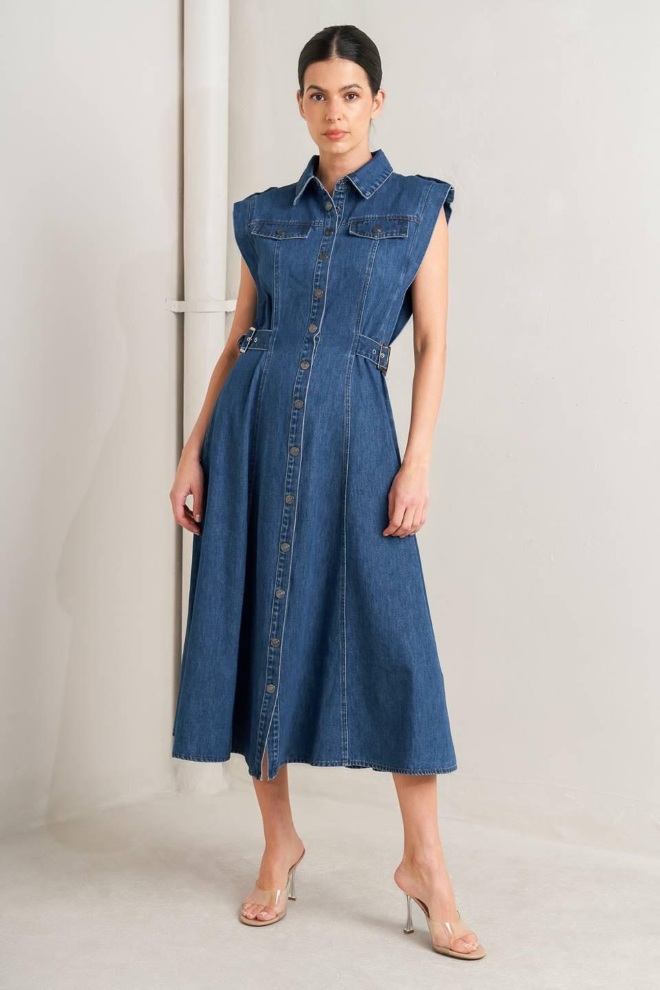 ICON VINTAGE DENIM MIDI DRESS - Glamourous Grace