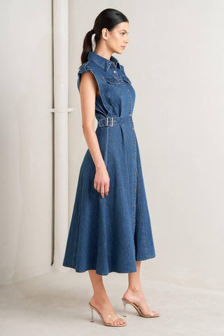 ICON VINTAGE DENIM MIDI DRESS - Glamourous Grace