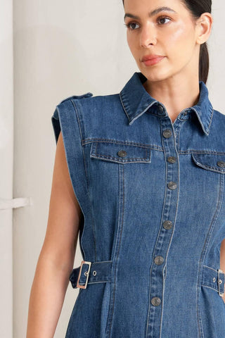 ICON VINTAGE DENIM MIDI DRESS - Glamourous Grace