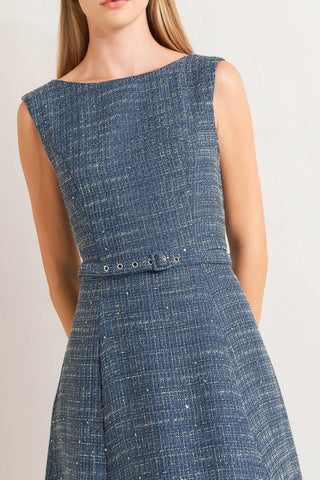 VINTAGE VIBE BOUCLÉ WOVEN TWEED MIDI DRESS - Glamourous Grace