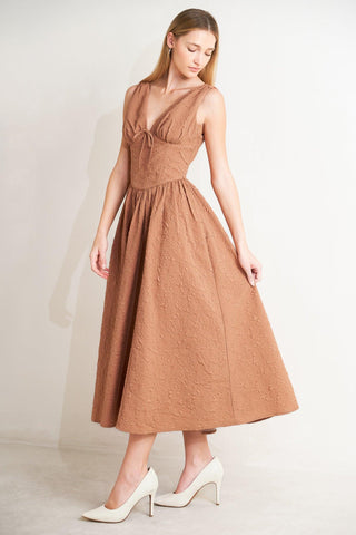 EARTHBOUND CHARM WOVEN MIDI DRESS - Glamourous Grace