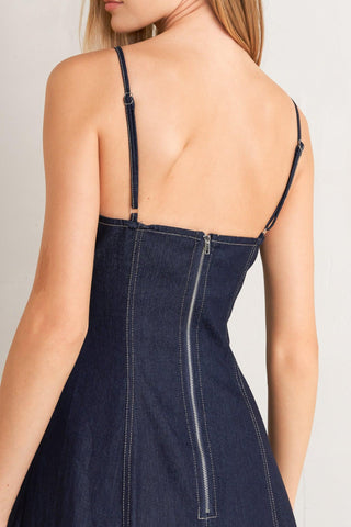 RAW ELEGANCE DENIM MIDI DRESS - Glamourous Grace