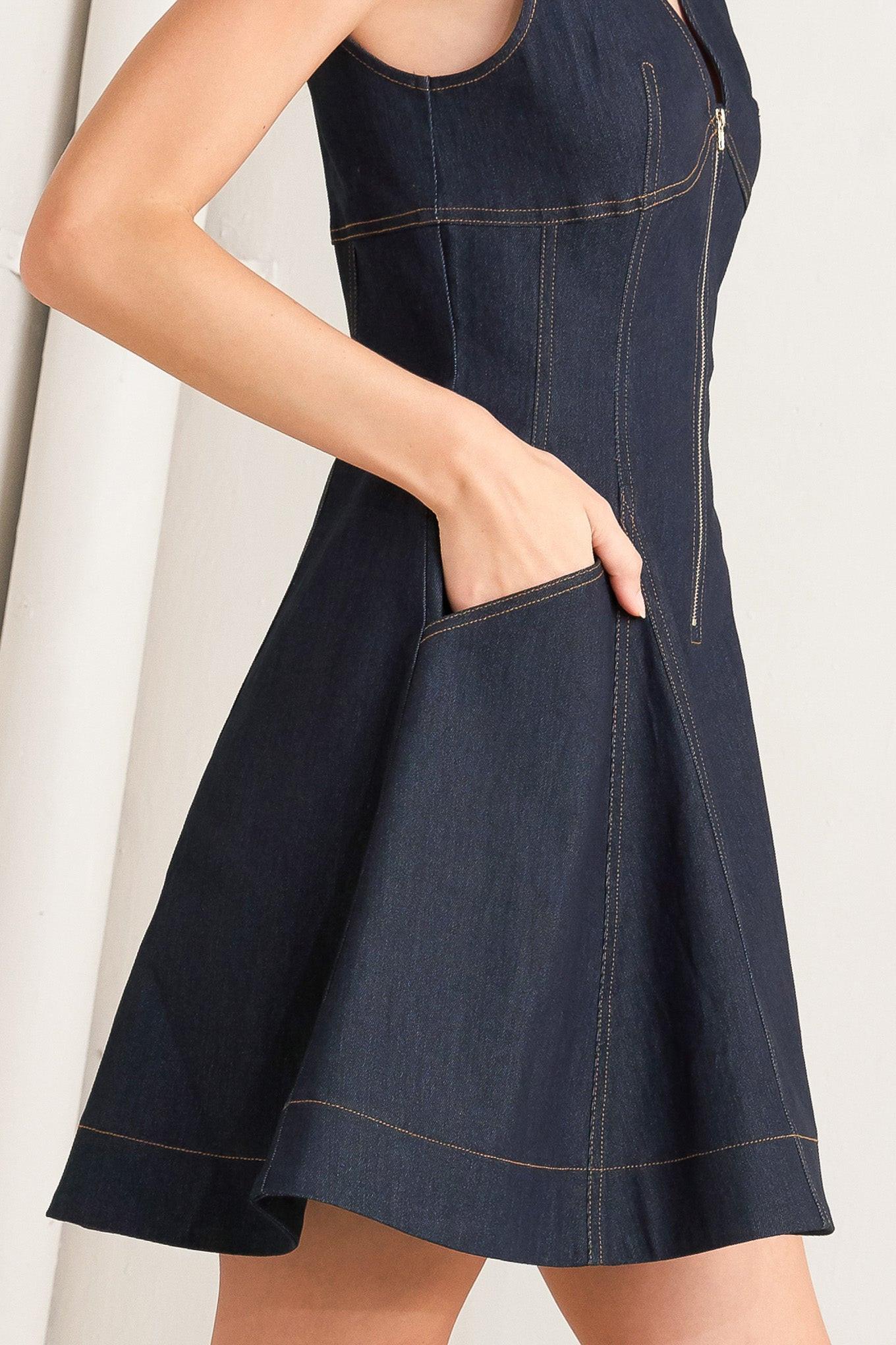 FRESH EDIT DENIM MINI DRESS - Glamourous Grace