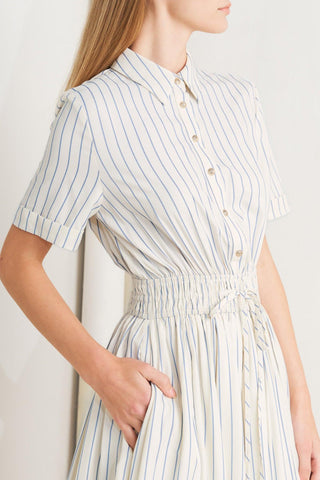 SUNDAY STRIPE WOVEN MIDI DRESS - Glamourous Grace