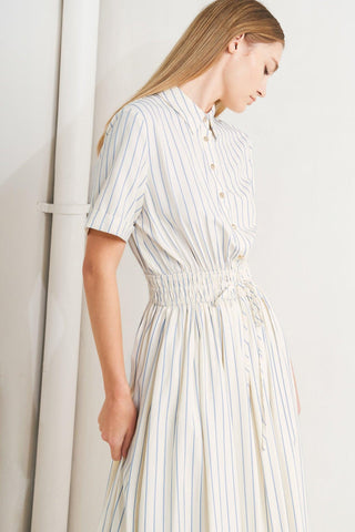 SUNDAY STRIPE WOVEN MIDI DRESS - Glamourous Grace