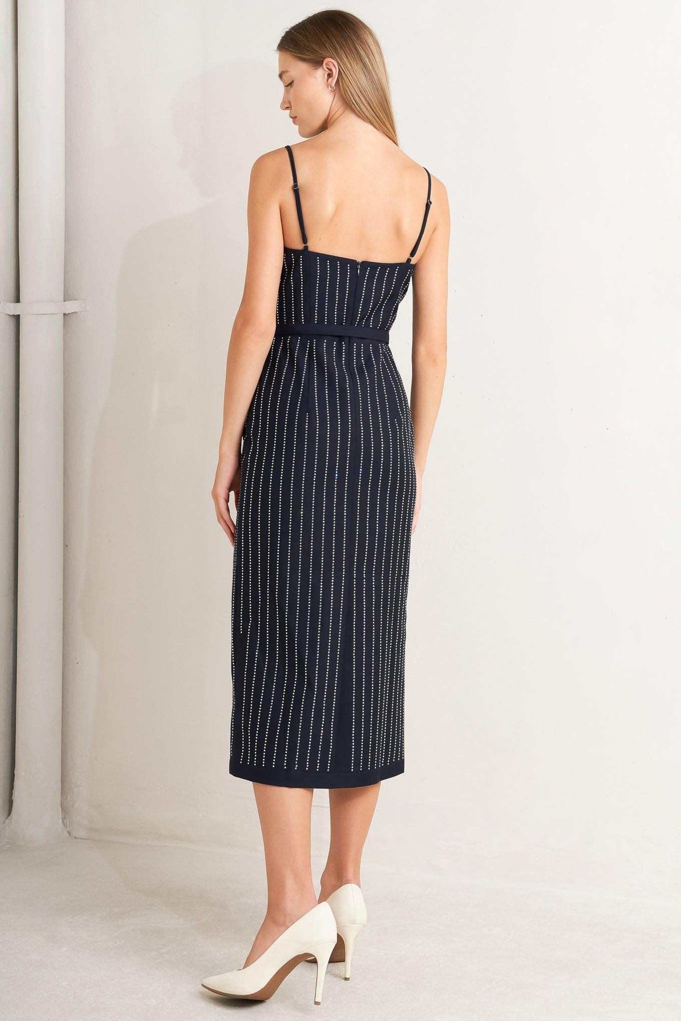 VERTICAL GRACE WOVEN MIDI DRESS - Glamourous Grace
