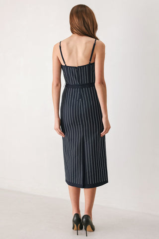 VERTICAL GRACE WOVEN MIDI DRESS