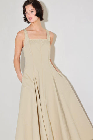 SANDSTONE SERENADE WOVEN MIDI DRESS - Glamourous Grace
