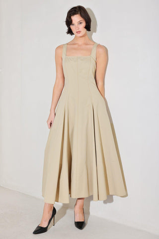 SANDSTONE SERENADE WOVEN MIDI DRESS - Glamourous Grace