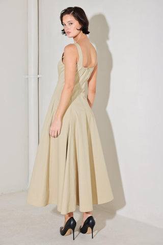 SANDSTONE SERENADE WOVEN MIDI DRESS - Glamourous Grace