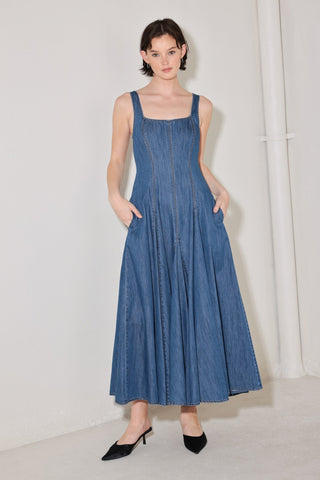 INDIGO SWAY DENIM MIDI DRESS - Glamourous Grace