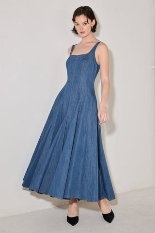 INDIGO SWAY DENIM MIDI DRESS - Glamourous Grace