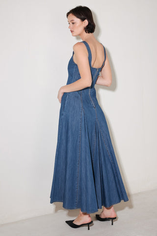 INDIGO SWAY DENIM MIDI DRESS - Glamourous Grace