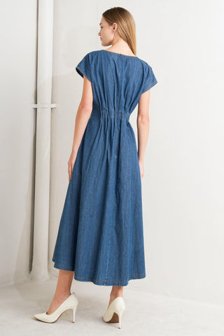 MODERN WORK DENIM MIDI DRESS - Glamourous Grace