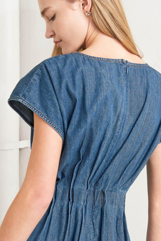 MODERN WORK DENIM MIDI DRESS - Glamourous Grace