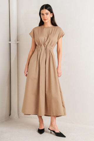 NOVA SAND WOVEN MIDI DRESS - Glamourous Grace