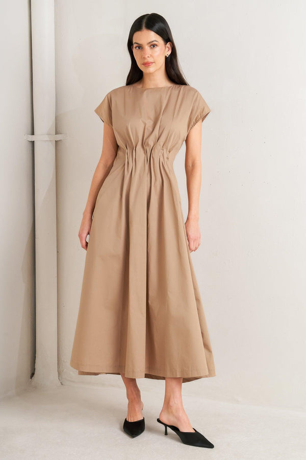 NOVA SAND WOVEN MIDI DRESS - Glamourous Grace