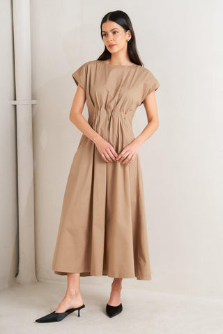 NOVA SAND WOVEN MIDI DRESS - Glamourous Grace