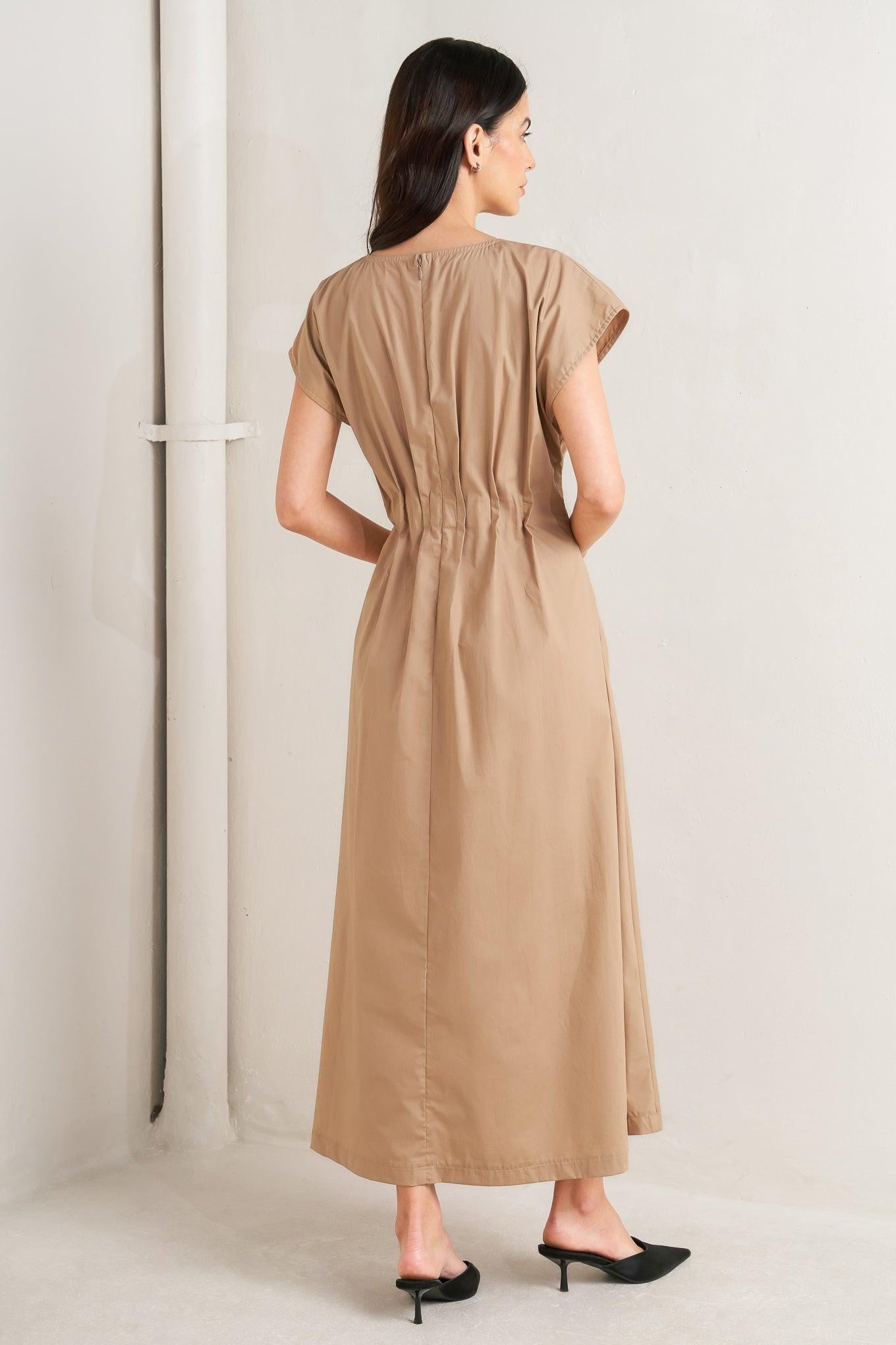 NOVA SAND WOVEN MIDI DRESS - Glamourous Grace