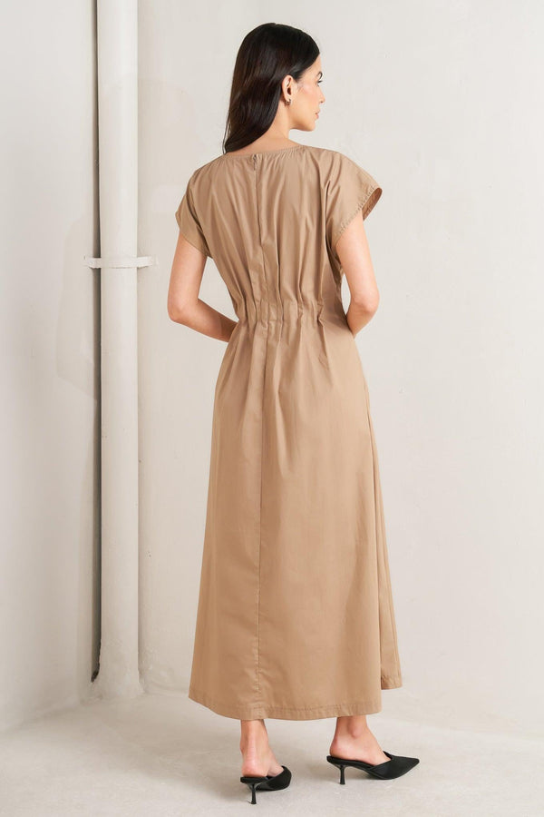 NOVA SAND WOVEN MIDI DRESS - Glamourous Grace