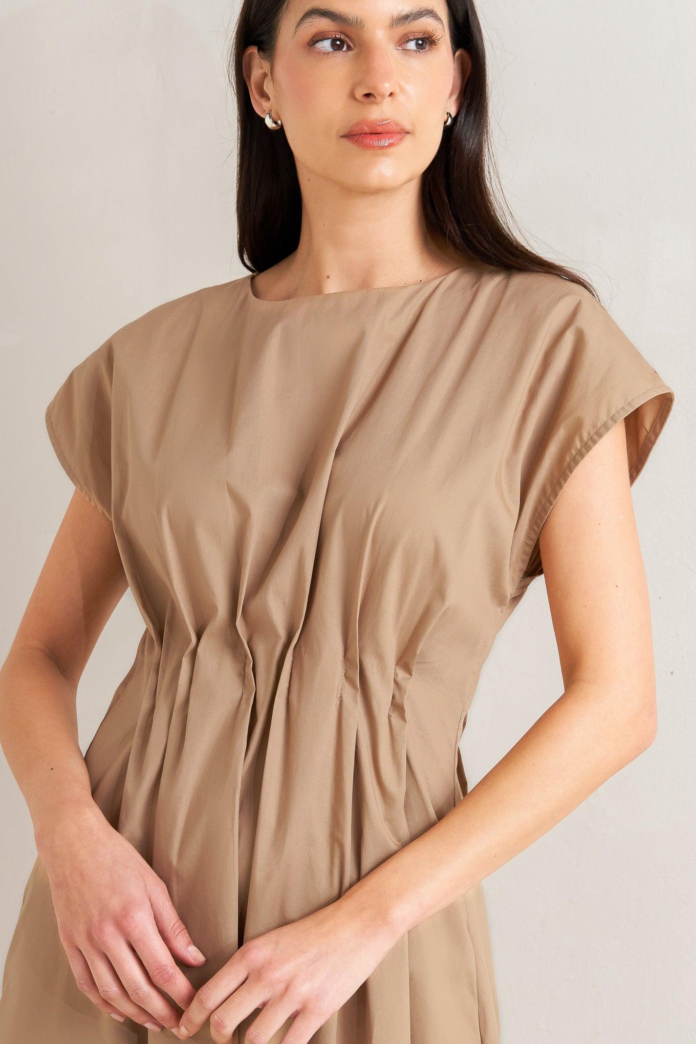 NOVA SAND WOVEN MIDI DRESS - Glamourous Grace