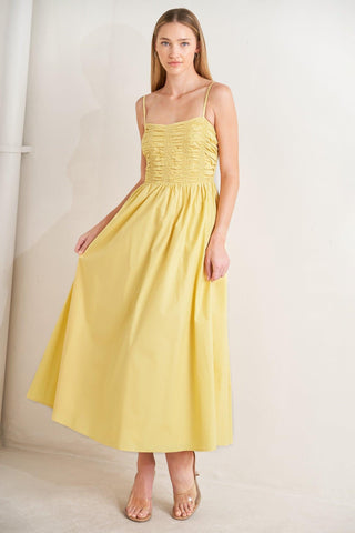 LEMON KISS WOVEN MIDI DRESS - Glamourous Grace