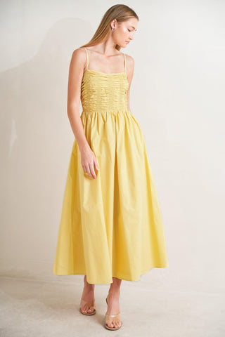 LEMON KISS WOVEN MIDI DRESS - Glamourous Grace