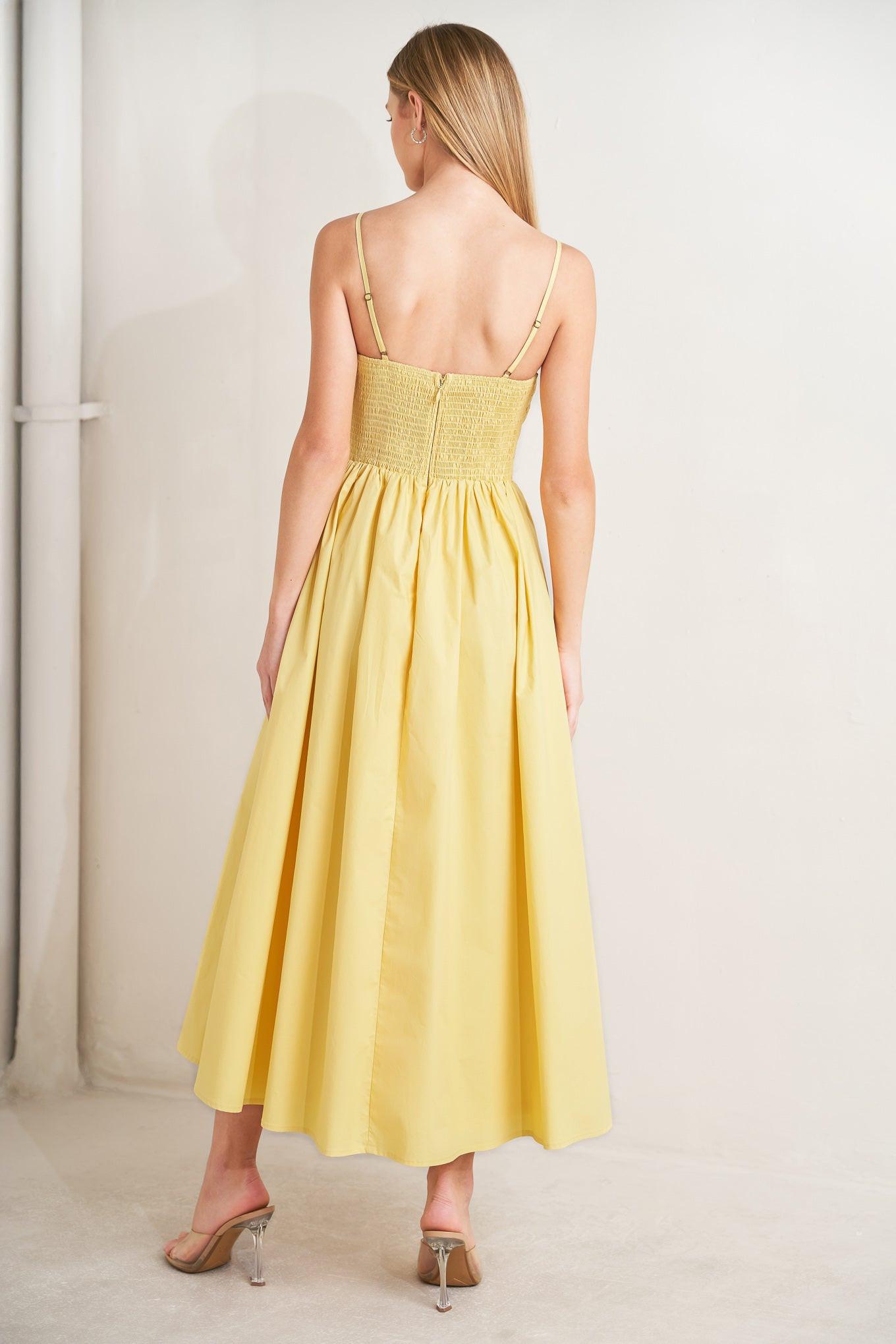 LEMON KISS WOVEN MIDI DRESS - Glamourous Grace