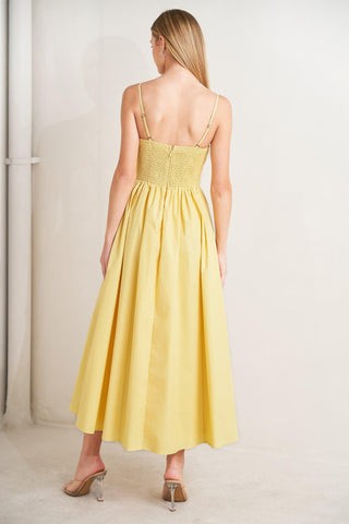 LEMON KISS WOVEN MIDI DRESS - Glamourous Grace