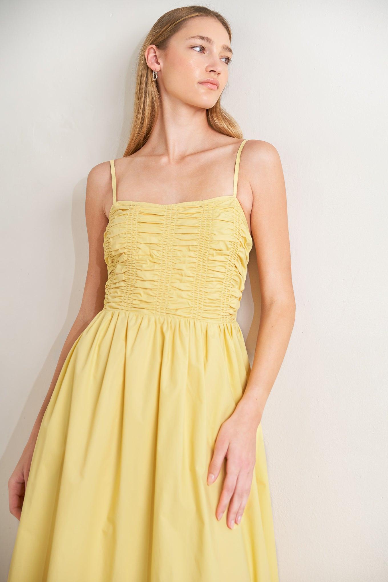 LEMON KISS WOVEN MIDI DRESS - Glamourous Grace