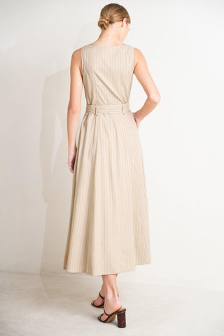 TAILORED IN SUNLIGHT WOVEN MIDI DRESS - Glamourous Grace