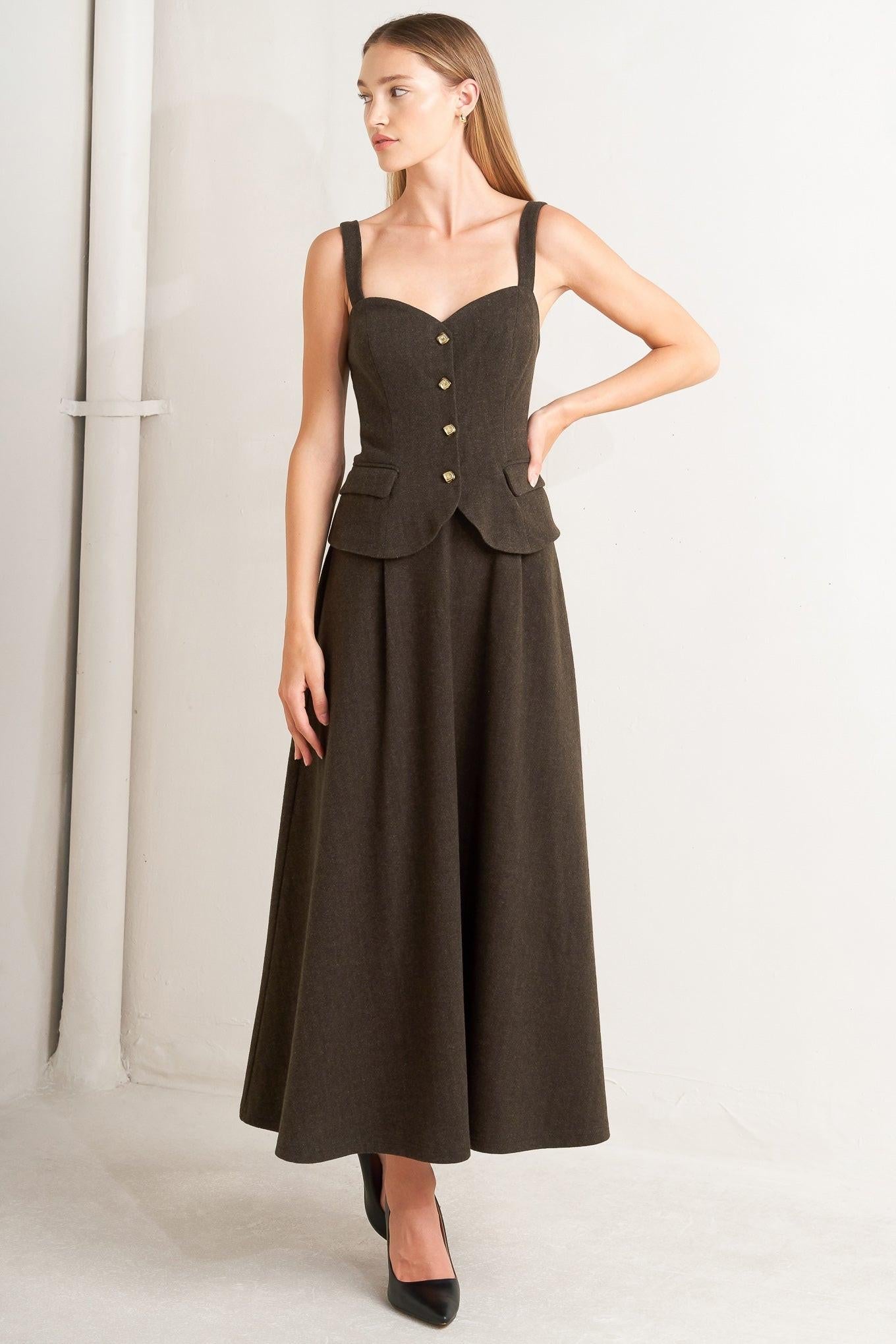 HERITAGE TAILOR WOVEN MIDI DRESS - Glamourous Grace